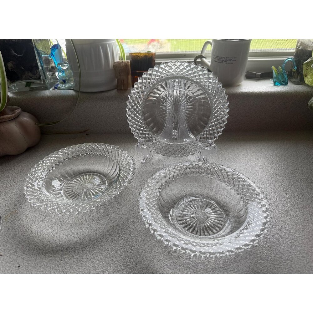 Vintage Hocking Miss America Crystal Clear Depression Glass 6" Side Bowls ~ Set